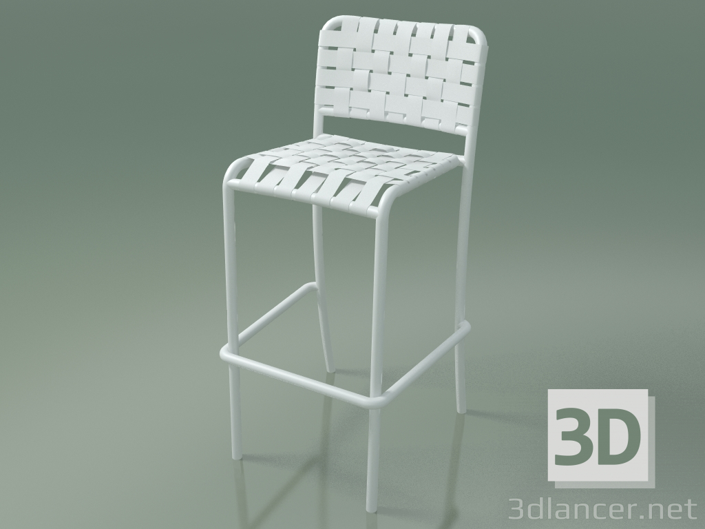 3d model Stackable street bar chair InOut (828, White Lacquered Aluminum) - preview