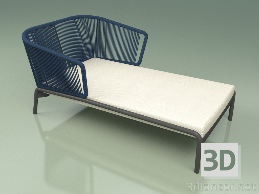 modello 3D Chaise longue 004 (Corda 7mm Blu) - anteprima