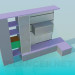 3d model Unidad de pared mueble color - vista previa