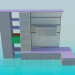 3D Modell Farbige Möbel Wohnwand - Vorschau