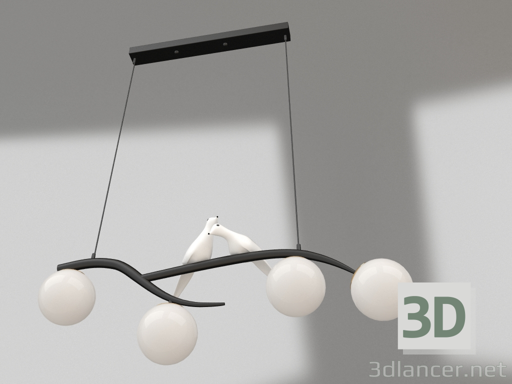 modèle 3D Lustre Billia noir (nuances blanches) (07618-4.19) - preview