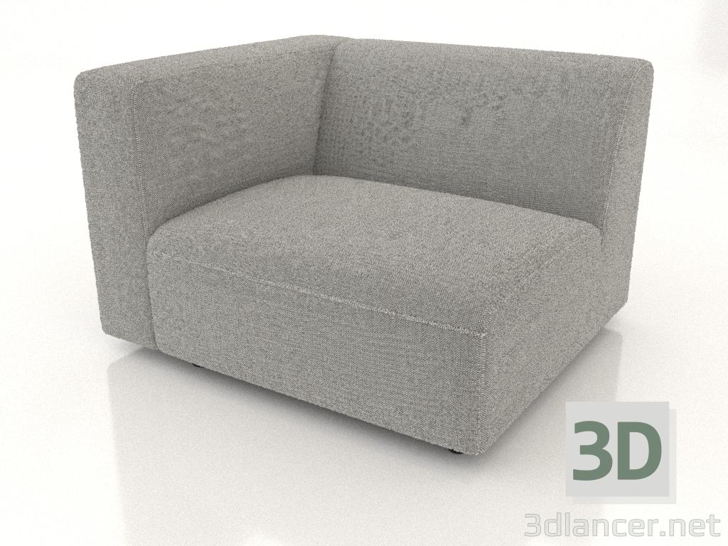 modello 3D Modulo divano 1 posto (L) 83x90 con bracciolo a sinistra - anteprima