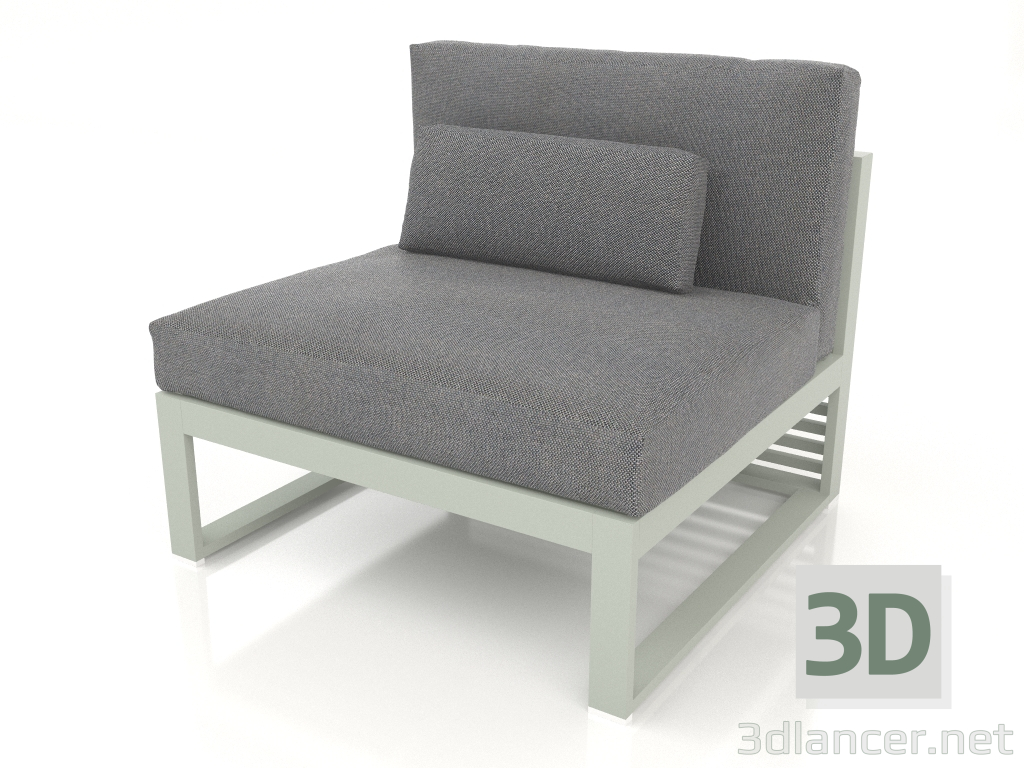 modèle 3D Canapé modulable, section 3, dossier haut (Gris ciment) - preview