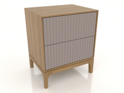 Bedside table FARGO 2 drawers with milled facades (platinum, natural oak, option 4)