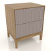3d model Bedside table FARGO 2 drawers with milled facades (platinum, natural oak, option 4) - preview