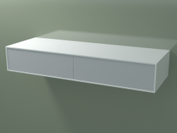 Double box (8AUFAB02, Glacier White C01, HPL P03, L 144, P 50, H 24 cm)