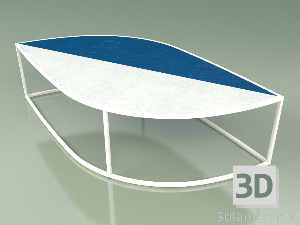 3d model Coffee table 002 (Glazed Gres Ice-Sapphire, Metal Milk) - preview