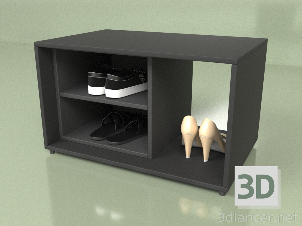 modello 3D Panca con ripiani per scarpe (10423) - anteprima