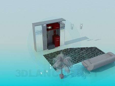 3d модель Мебель в прихожую – превью 3d модель Мебель в прихожую – превью