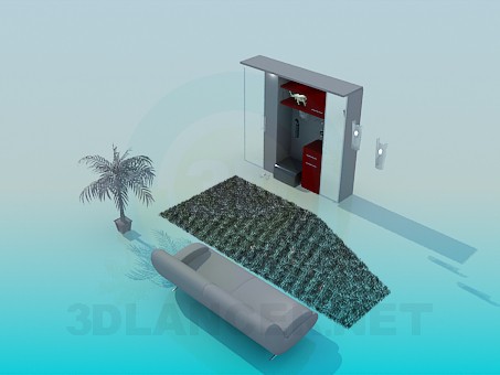 3d модель Мебель в прихожую – превью 3d модель Мебель в прихожую – превью