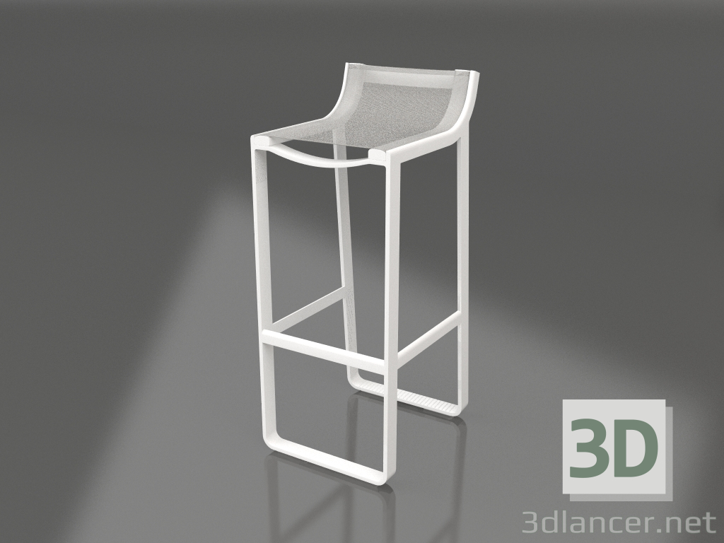 3D Modell Hocker mit niedriger Rückenlehne (Weiß) - Vorschau