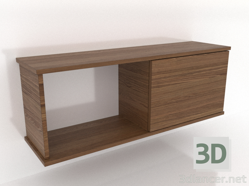 modèle 3D Étagère suspendue SHELF (avec 1 section ouverte à gauche) 1000 mm (noyer clair) - preview modèle 3D Étagère suspendue SHELF (avec 1 section ouverte à gauche) 1000 mm (noyer clair) - preview