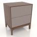 3d model FARGO bedside table 2 drawers with milled facades (platinum, tobacco oak, option 4) - preview