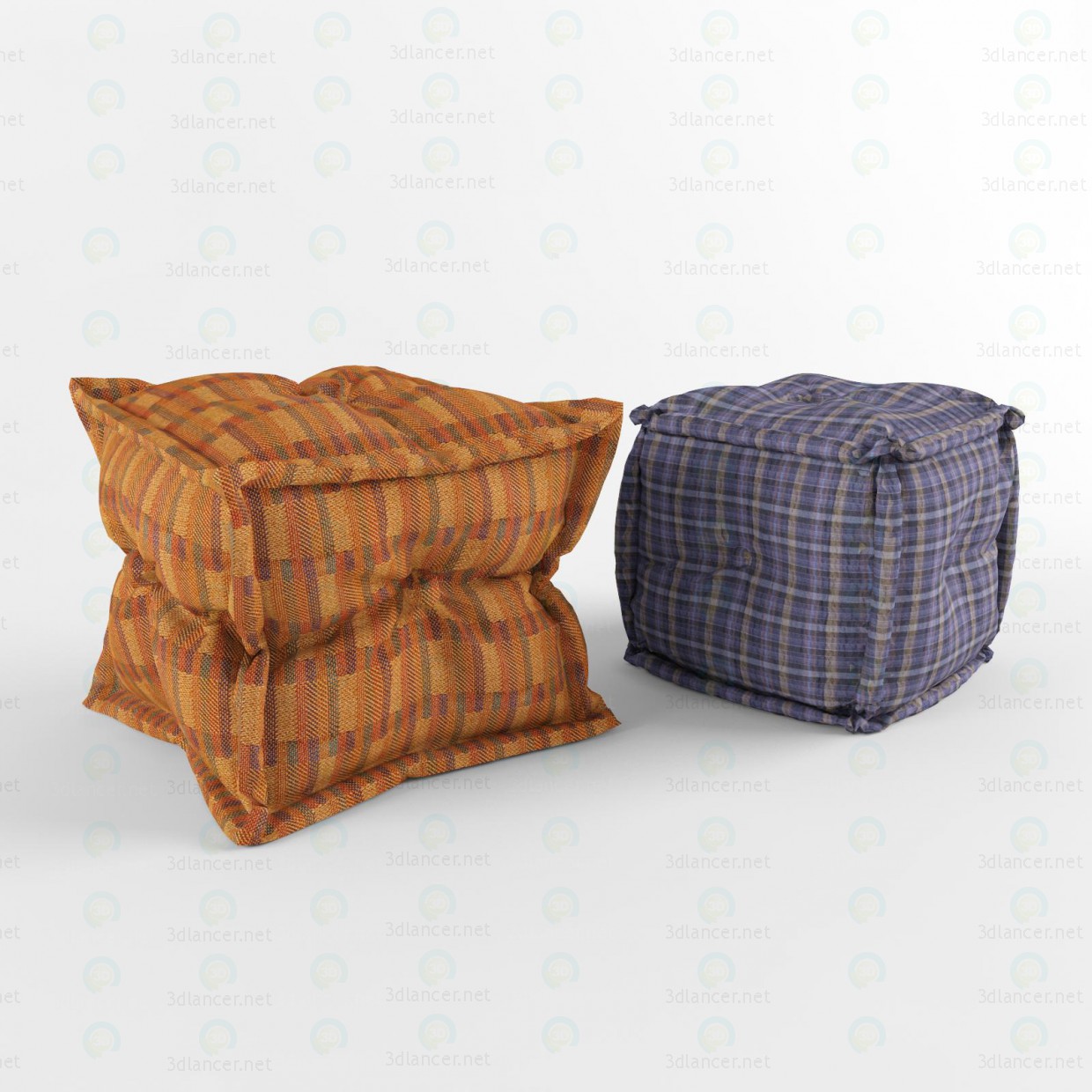 3d model Square Ottomans - preview