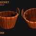 3d model 3D Wooden Bucket Game asset - LOW POLY - preview