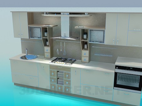 3d model Kitchen - preview 3d model Kitchen - preview