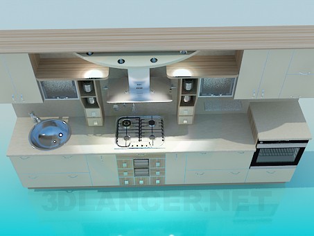 3d model Kitchen - preview 3d model Kitchen - preview
