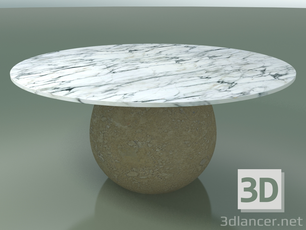 modello 3D Tavolo rotondo, base centrale in cemento InOut (836) - anteprima