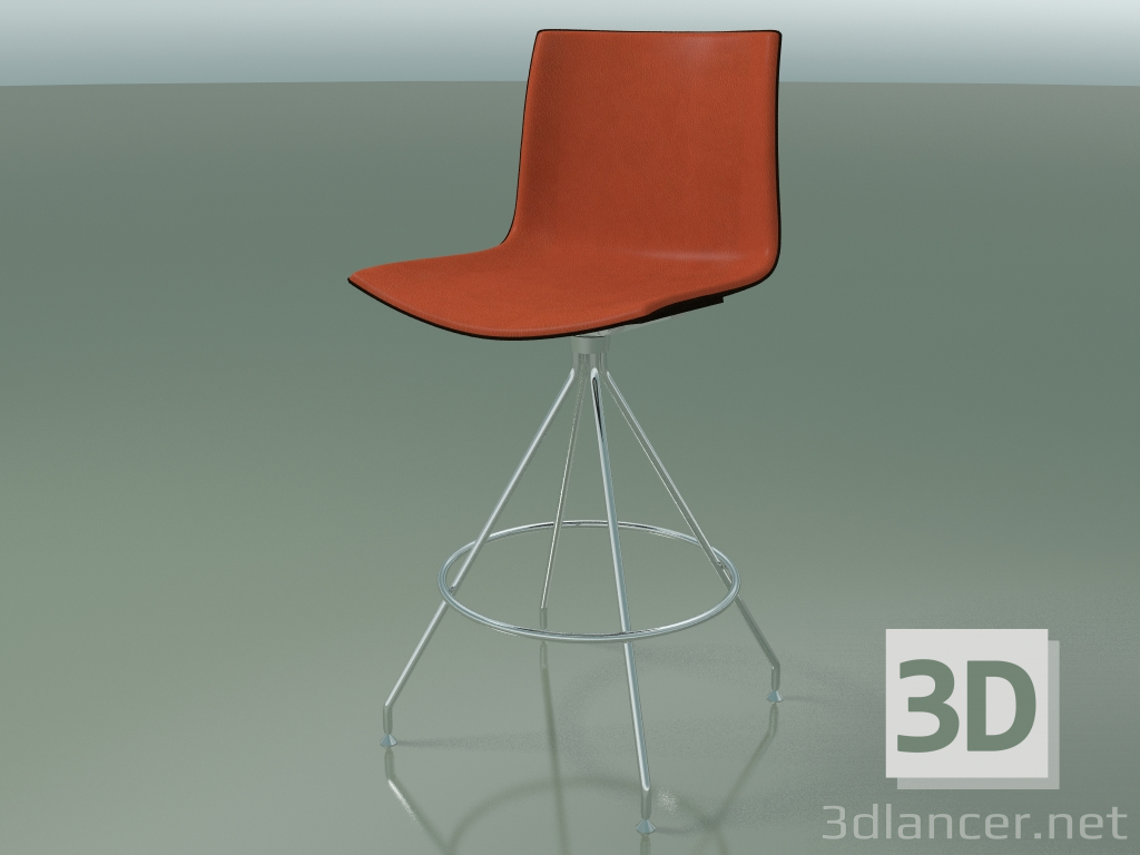 3d model Bar stool 0498 (with front upholstery, wenge) - preview