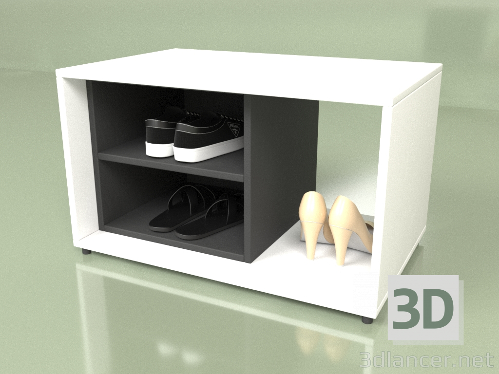3d model Bench with shoe shelves (10421) - preview