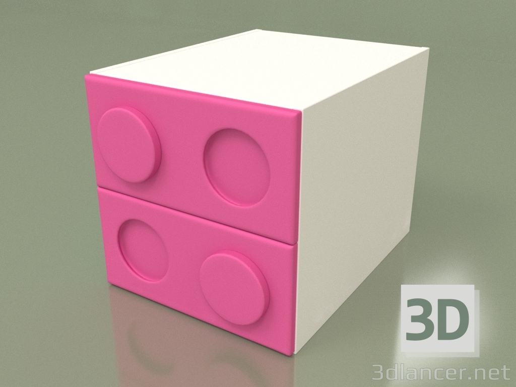 Modelo 3d Mesa de cabeceira infantil (rosa) - preview