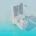 3D Modell Waschbecken mit Schränken - Vorschau