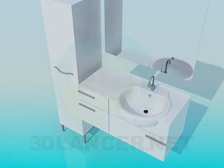 modelo 3D Lavabo con armario - escuchar modelo 3D Lavabo con armario - escuchar