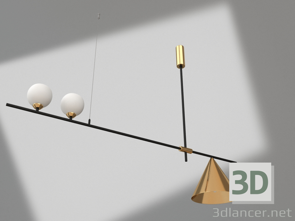 modello 3D Lampadario Pull (07620-2+1.33) - anteprima