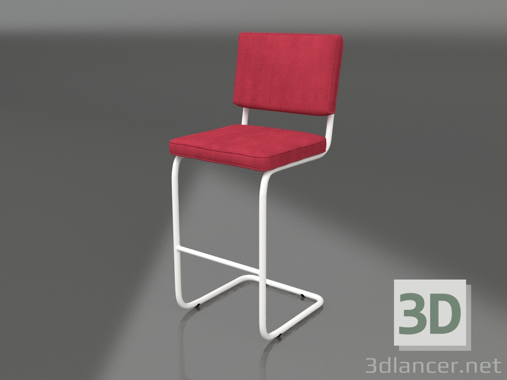 3d model Bar stool Ridge Rib (Red) - preview