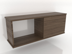 SHELF Hängeregal (mit 1 offenen Fach links) 1000 mm (Esche hell Nussbaum)