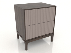 Bedside table FARGO 2 drawers with milled facades (platinum, dark oak, option 4)