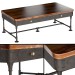 3d The Post Rustic Iron 2-Drawer Mango Wood Coffee Table model buy - render
