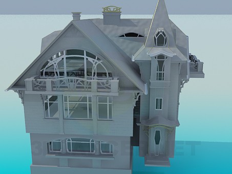 modelo 3D Una casa de tres pisos - escuchar modelo 3D Una casa de tres pisos - escuchar