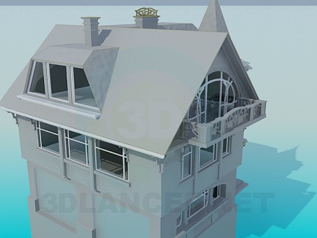 modelo 3D Una casa de tres pisos - escuchar modelo 3D Una casa de tres pisos - escuchar