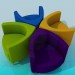 3d модель Разноцветные кресла – превью