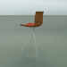 modèle 3D Chaise de bar 0498 (avec garniture avant, effet teck) - preview
