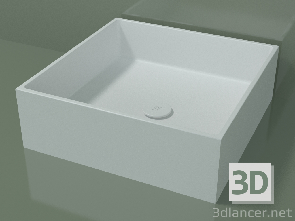 3D modeli Tezgah üstü lavabo (01UN21301, Glacier White C01, L 48, P 48, H 16 cm) - önizleme