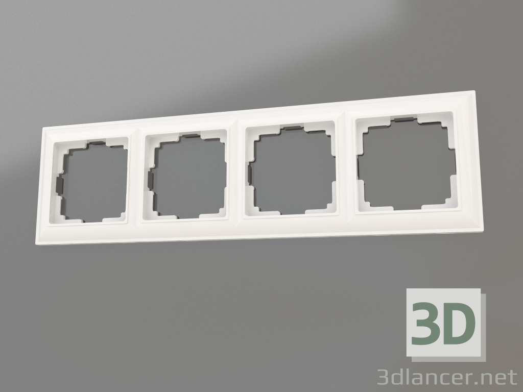 Modelo 3d Moldura Fiore para 4 postes (branco) - preview