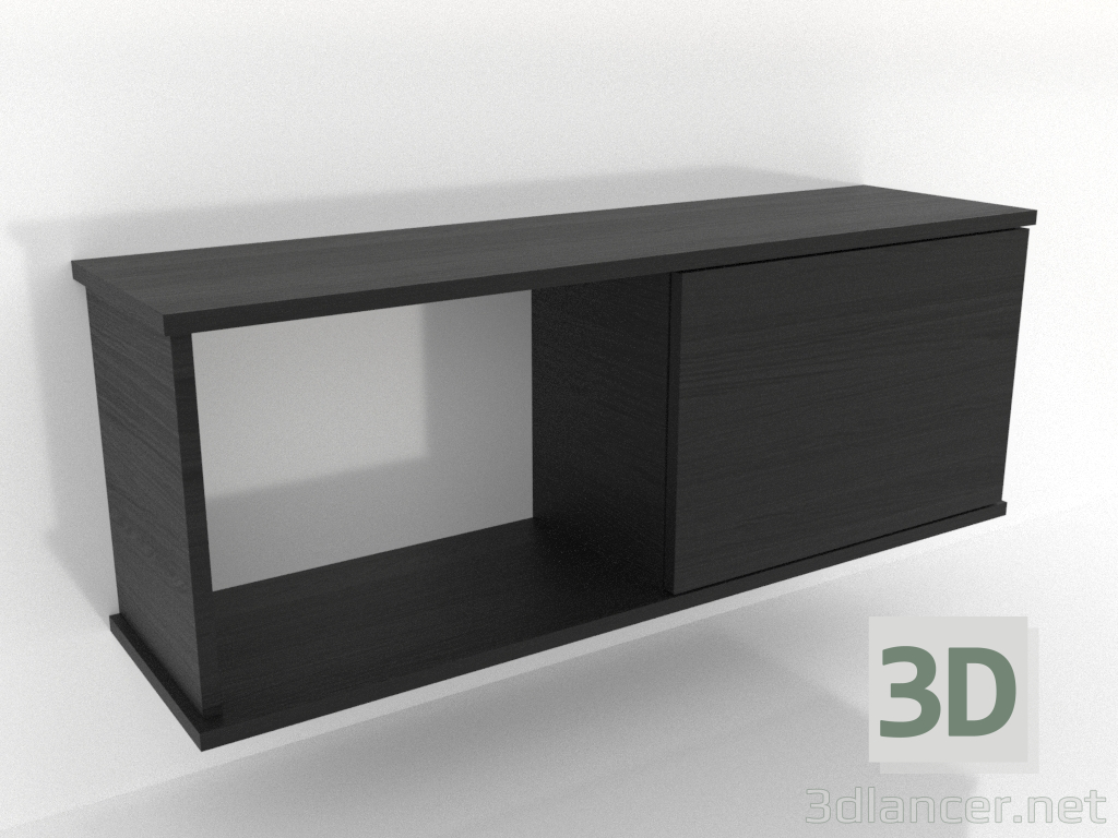 modèle 3D Étagère suspendue SHELF (avec 1 section ouverte à gauche) 1000 mm (noir RAL 9005) - preview
