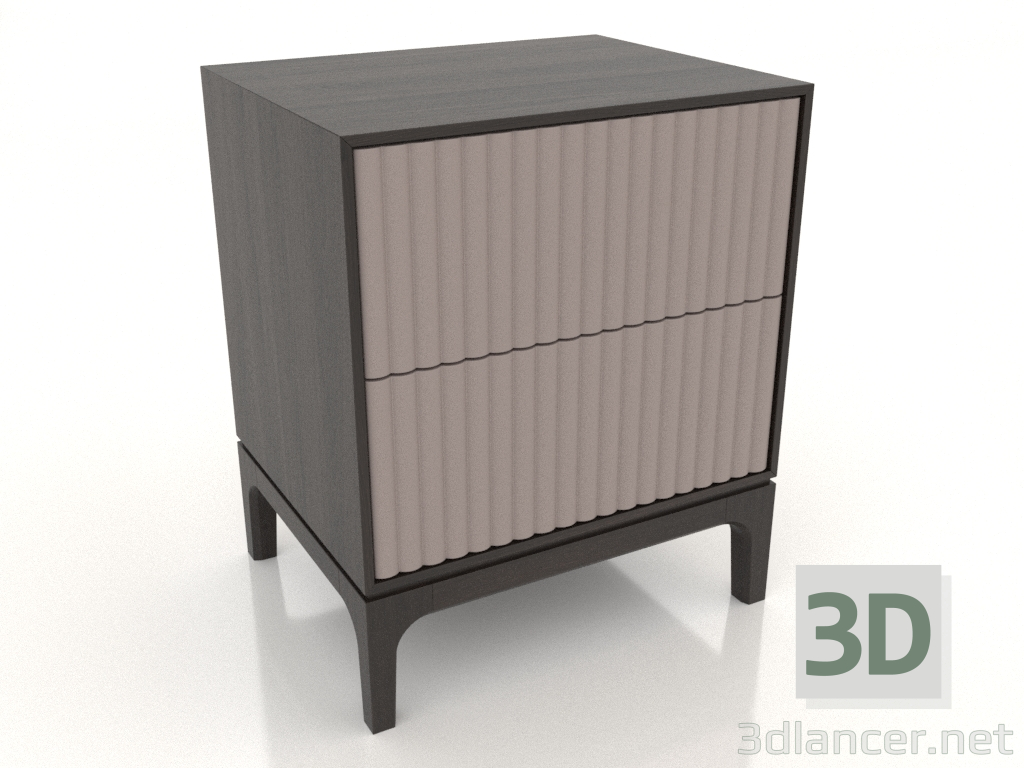 Modelo 3d Mesa de cabeceira FARGO 2 gavetas com fachadas fresadas (platina, carvalho wengué, opção 4) - preview