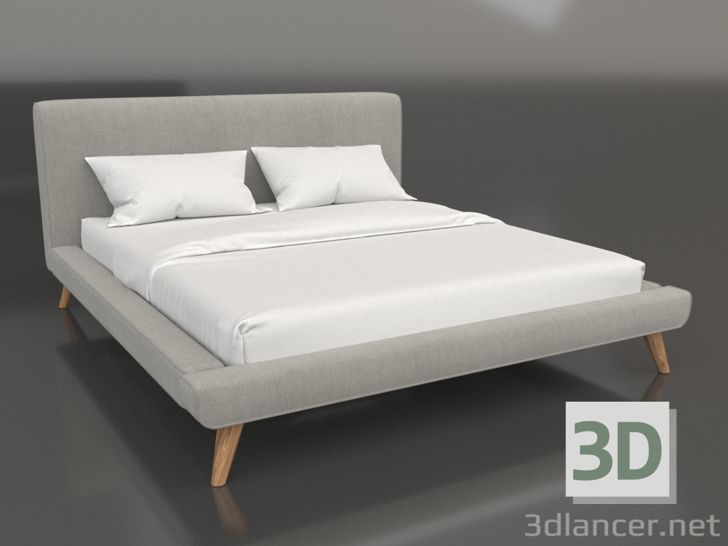 modello 3D Letto con testiera morbida Mod - anteprima