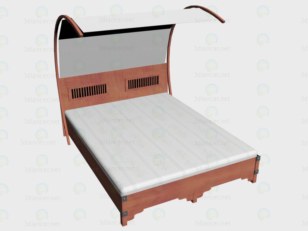 3d model Cama doble 160х220 + dosel - vista previa