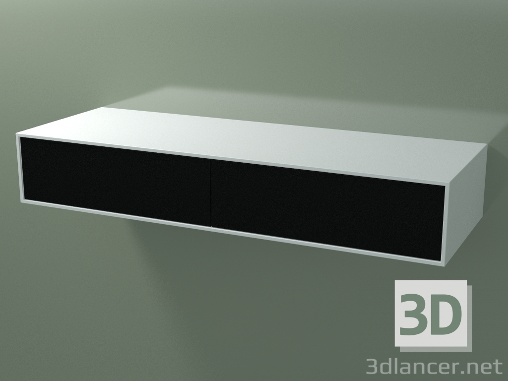 modèle 3D Boîte double (8AUFAB02, Glacier White C01, HPL P06, L 144, P 50, H 24 cm) - preview