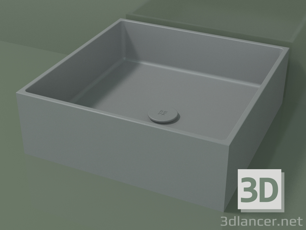 modèle 3D Vasque à poser (01UN21301, gris argenté C35, L 48, P 48, H 16 cm) - preview