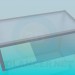 3D Modell Tisch mit Glas Matte Oberfläche - Vorschau