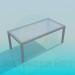 modello 3D Tavolo con superficie opaca di vetro - anteprima