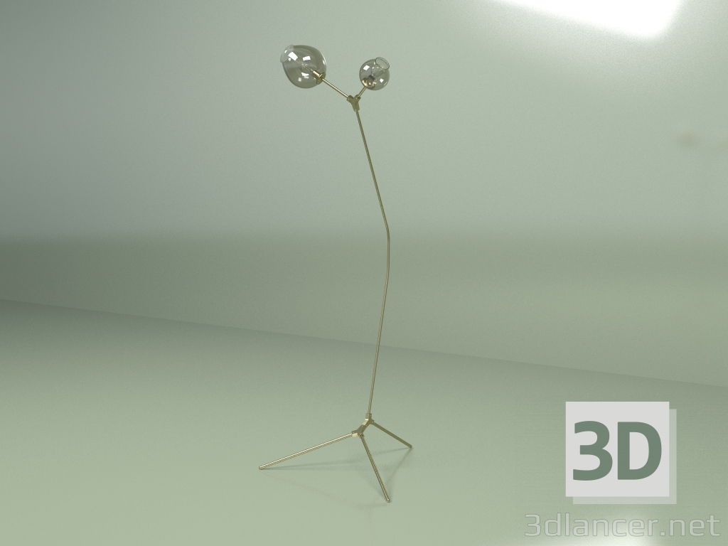 modello 3D Lampada da terra Branching Bubbles (oro) - anteprima