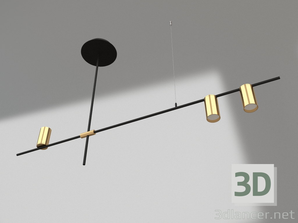 modello 3D Lampadario Riya nero, bronzo (07621-3.20) - anteprima