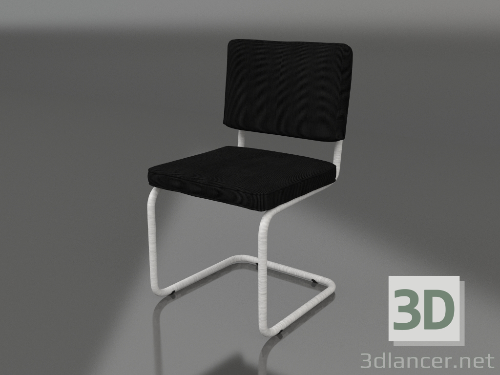 3d model Ridge Rib Brushed Chair (Black) - preview