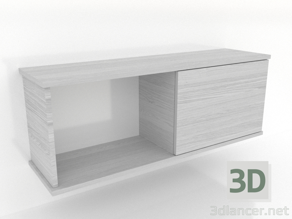 modèle 3D Étagère suspendue SHELF (avec 1 section ouverte à gauche) 1000 mm (blanc RAL 9010) - preview modèle 3D Étagère suspendue SHELF (avec 1 section ouverte à gauche) 1000 mm (blanc RAL 9010) - preview